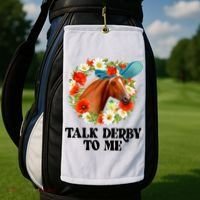 Funny Talk Derby To Me Horse Derby Racing Golf Towel thumb 2