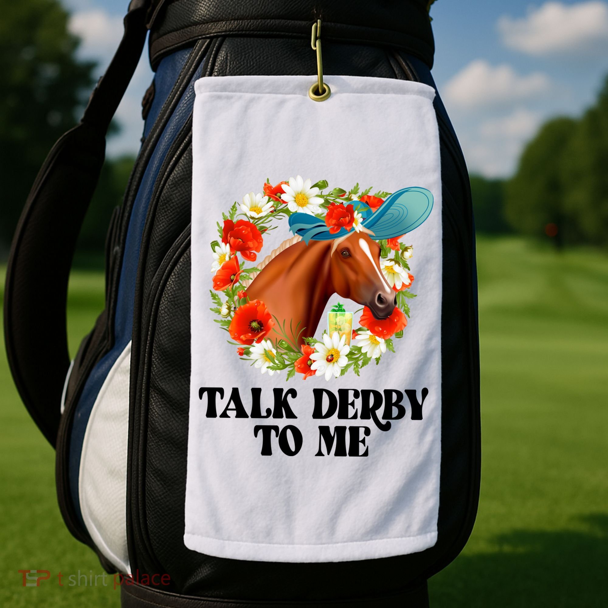 Funny Talk Derby To Me Horse Derby Racing Golf Towel