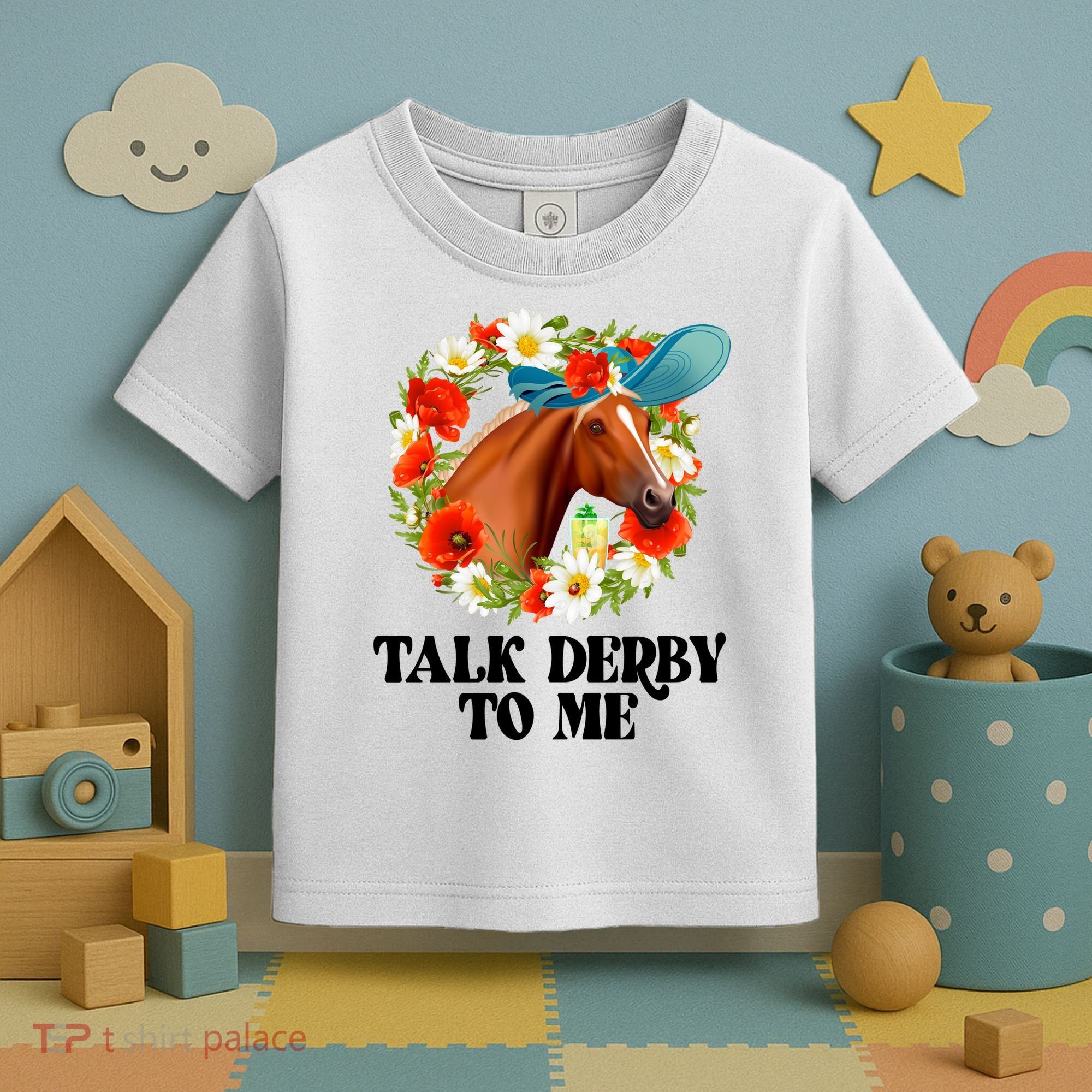 Funny Talk Derby To Me Horse Derby Racing Toddler T-Shirt