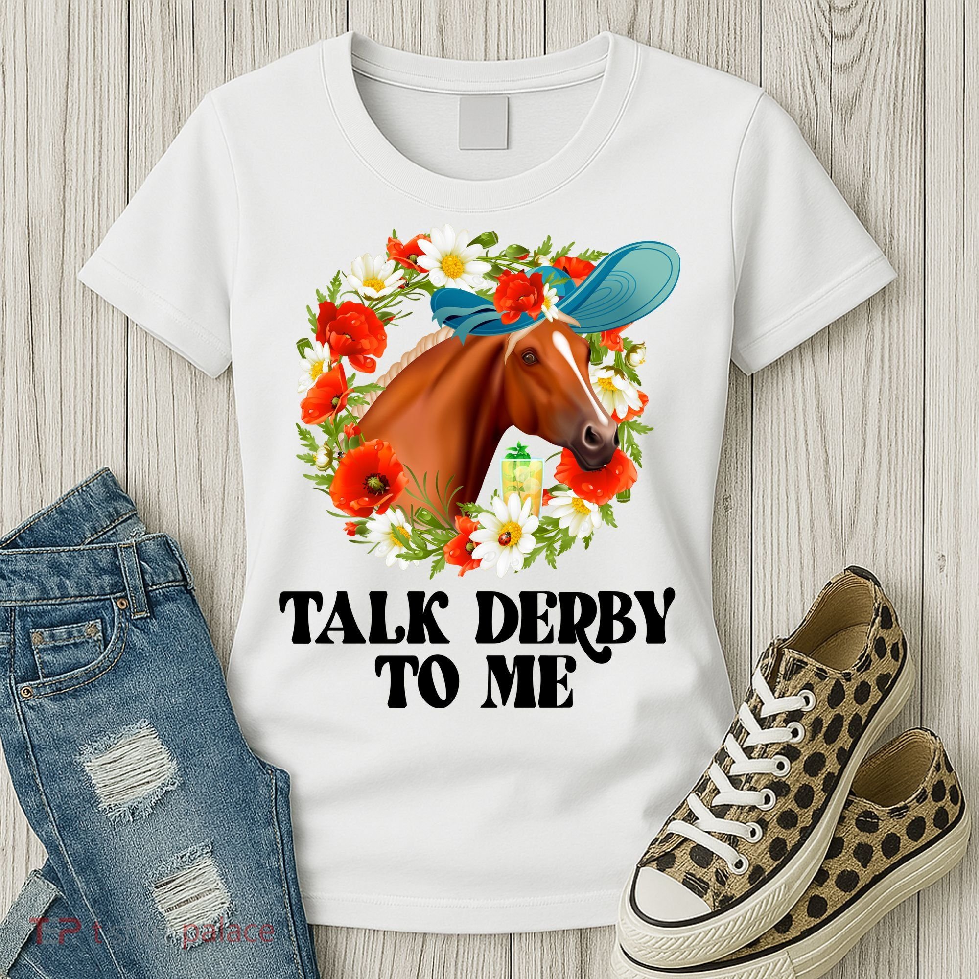 Funny Talk Derby To Me Horse Derby Racing Women's T-Shirt