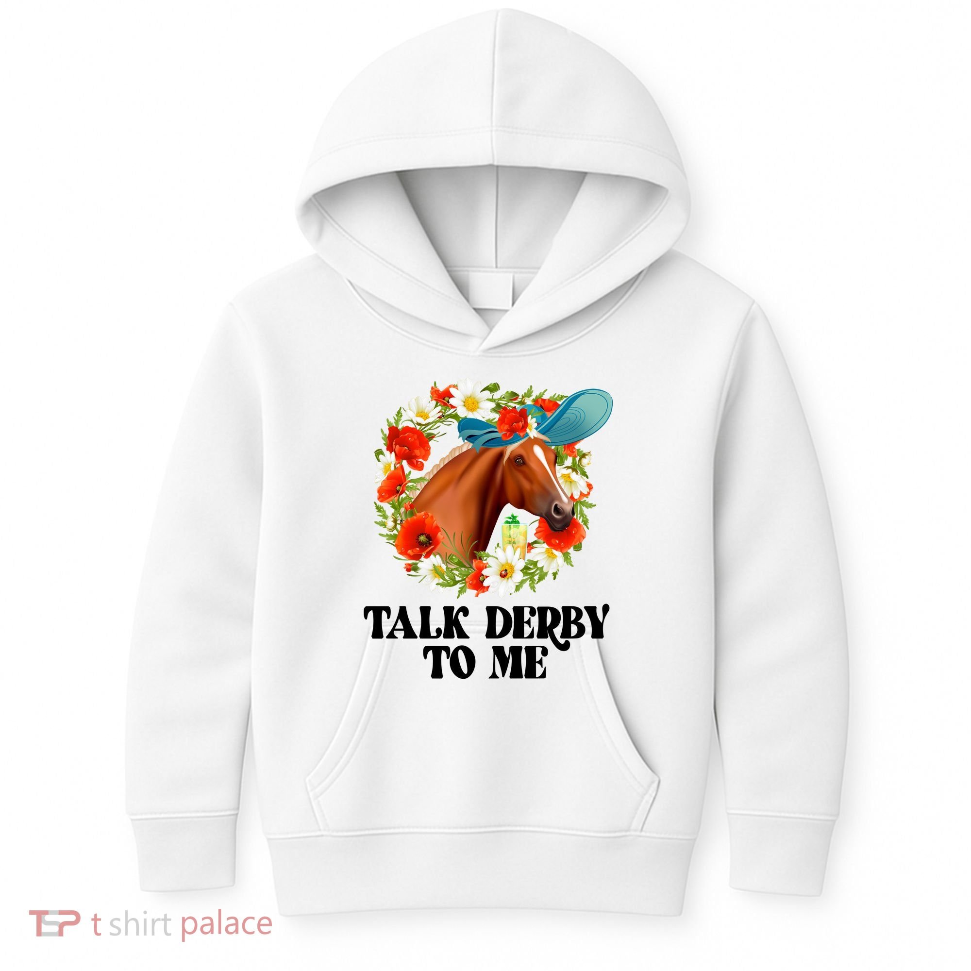 Funny Talk Derby To Me Horse Derby Racing Kids Hoodie