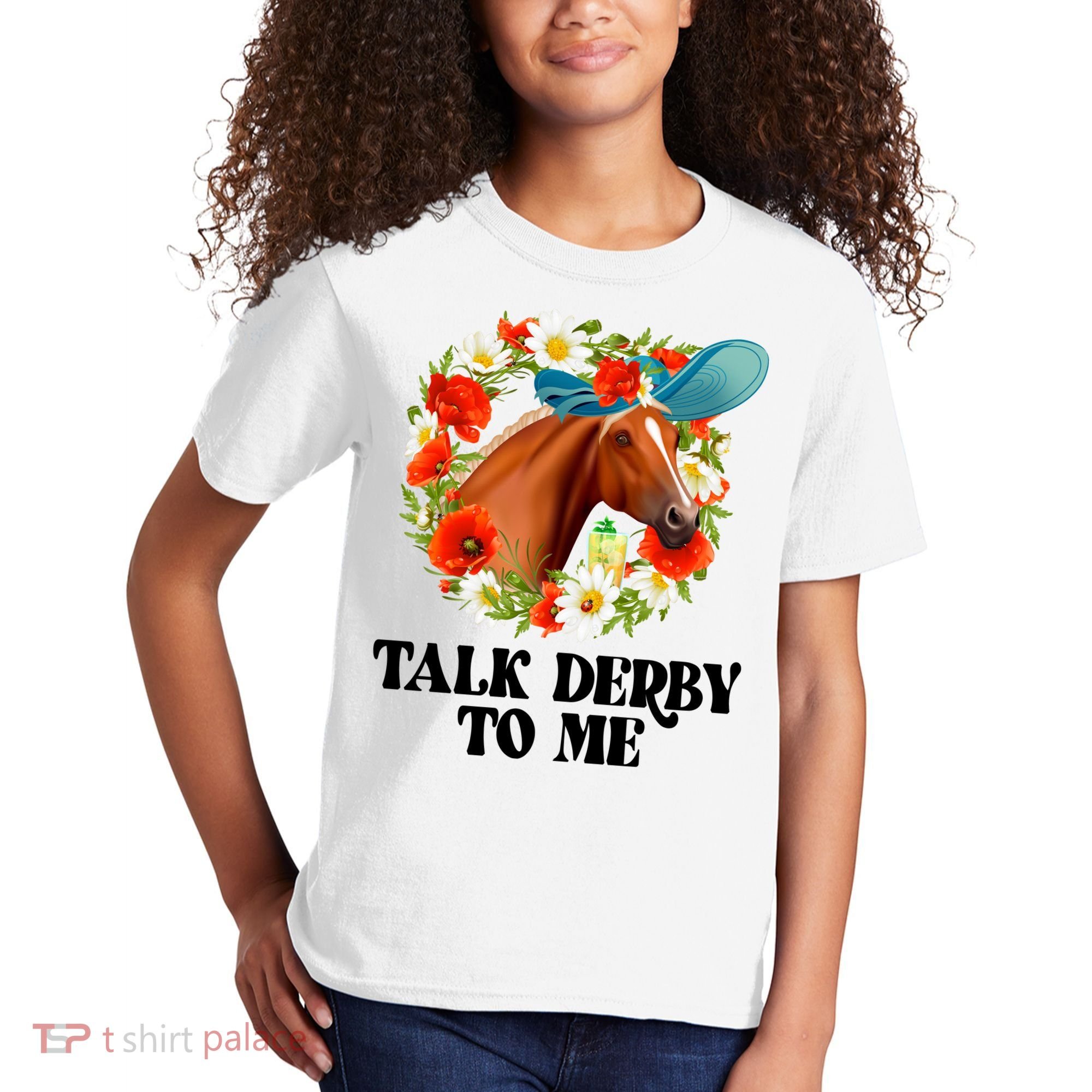 Funny Talk Derby To Me Horse Derby Racing Kids T-Shirt