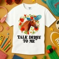 Funny Talk Derby To Me Horse Derby Racing Kids T-Shirt thumb 3