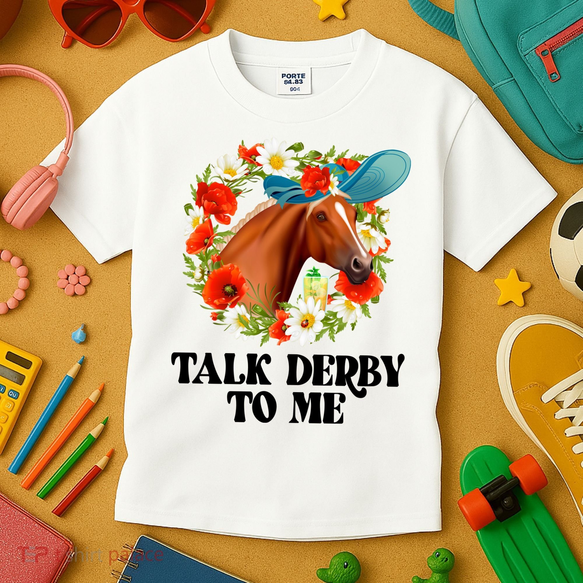 Funny Talk Derby To Me Horse Derby Racing Kids T-Shirt