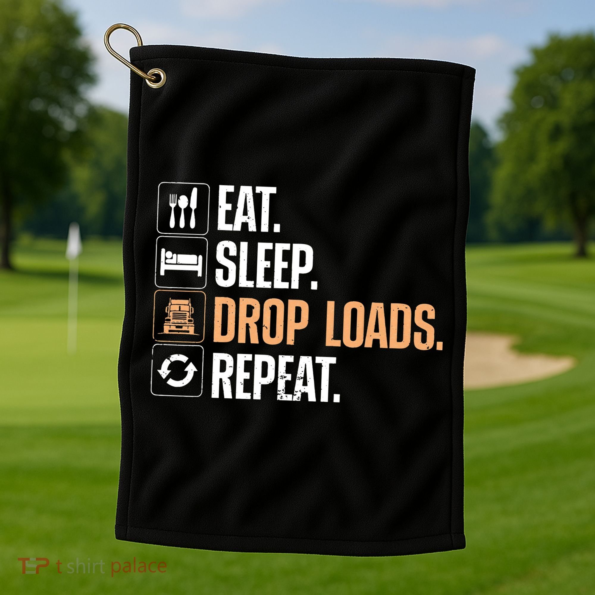 Funny Truck Driver Dad Trucking Mechanic Trucker Golf Towel