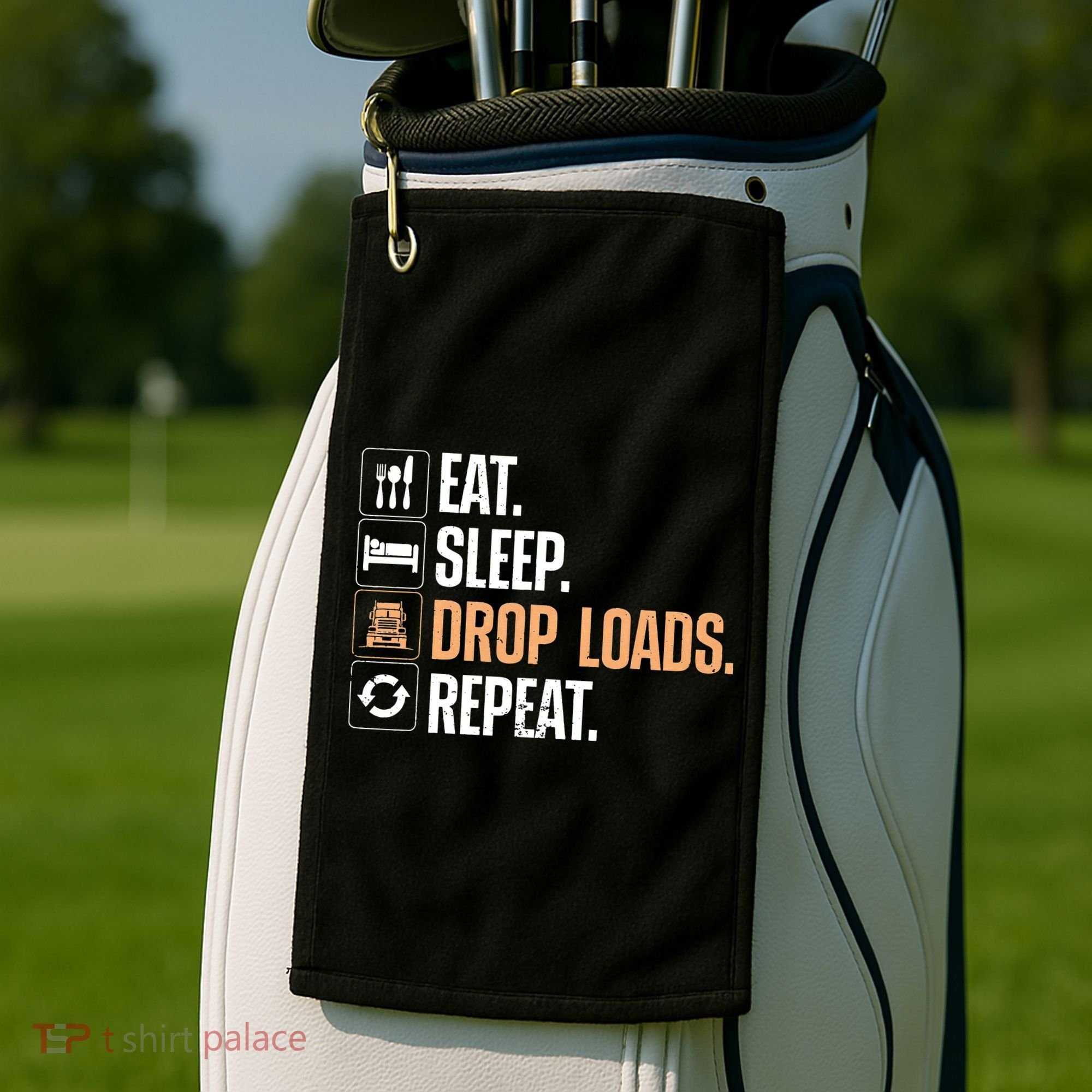 Funny Truck Driver Dad Trucking Mechanic Trucker Golf Towel