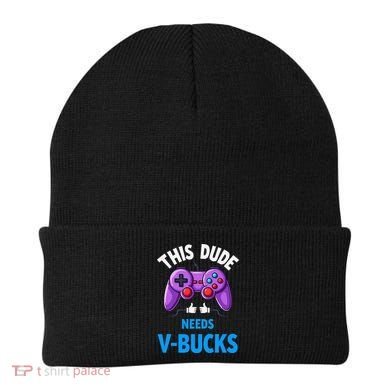 Funny This Dude Needs Vbucks Will Work For Bucks Gamer Beanie