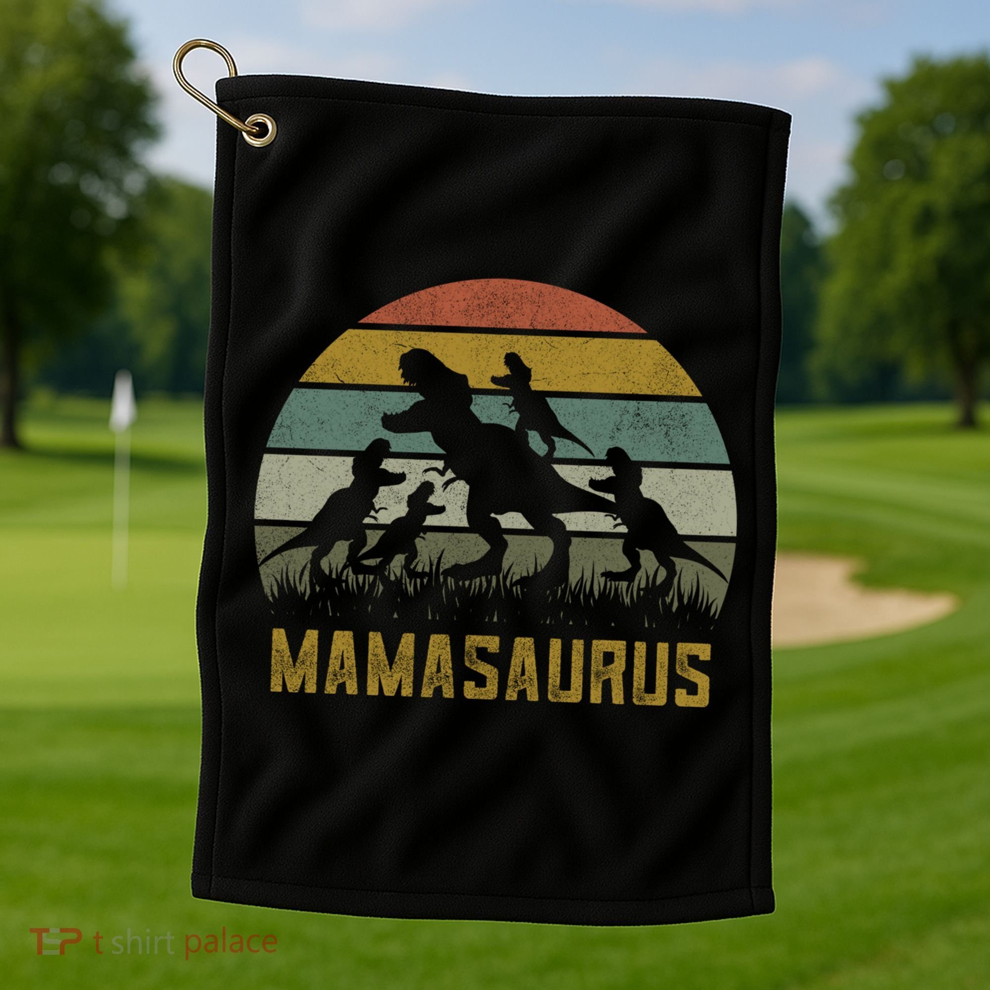 Funny T-rex Dino Mamasaurus  Golf Towel