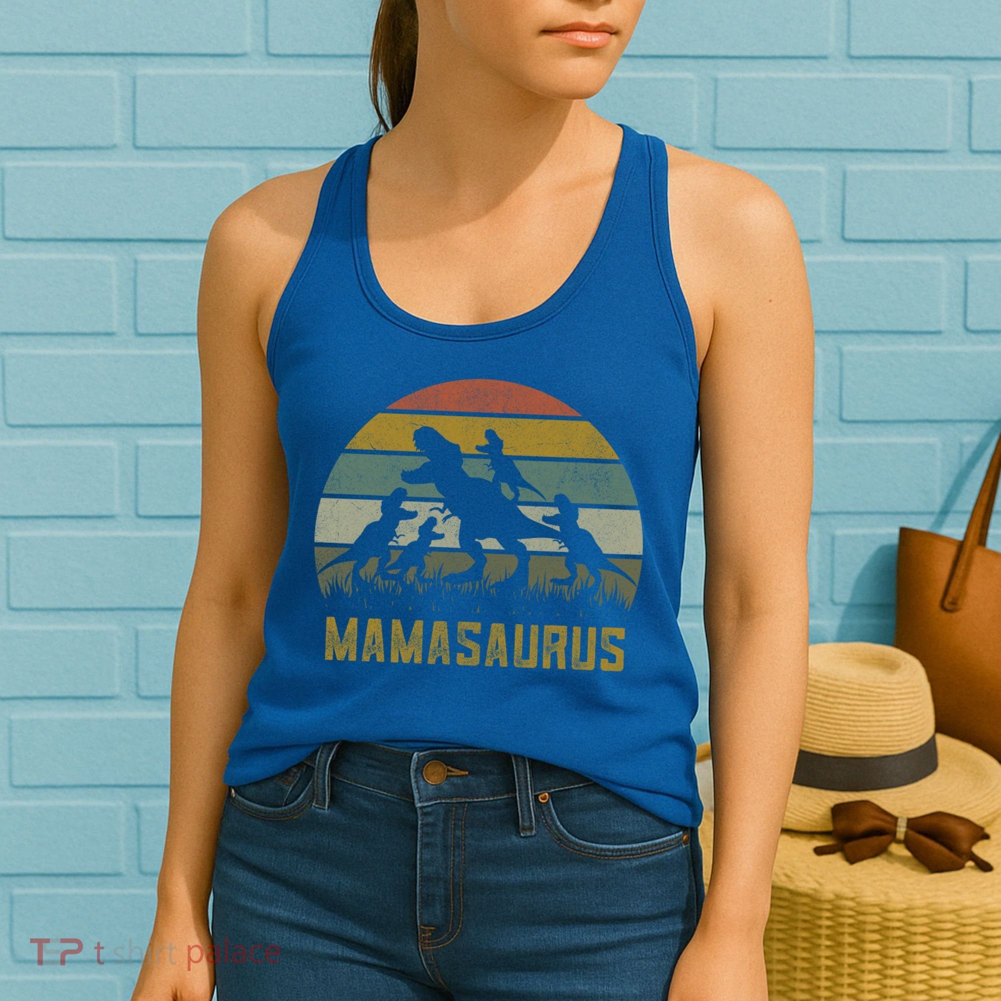 Funny T-rex Dino Mamasaurus  Women's Tank Top