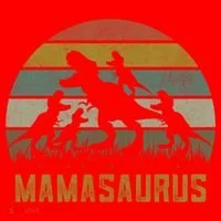 Funny T-rex Dino Mamasaurus  Santa Hat thumb 1