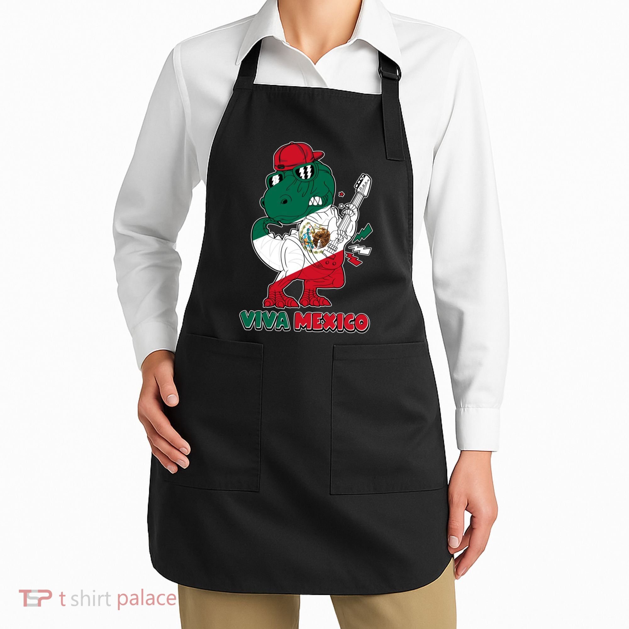 Funny Trex Dinosaur Viva Mexico Apron