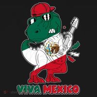 Funny Trex Dinosaur Viva Mexico Backpack thumb 2