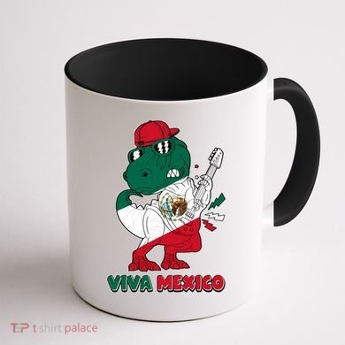 Funny Trex Dinosaur Viva Mexico Coffee Mug back