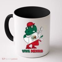 Funny Trex Dinosaur Viva Mexico Coffee Mug thumb 0
