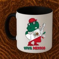 Funny Trex Dinosaur Viva Mexico Coffee Mug thumb 2