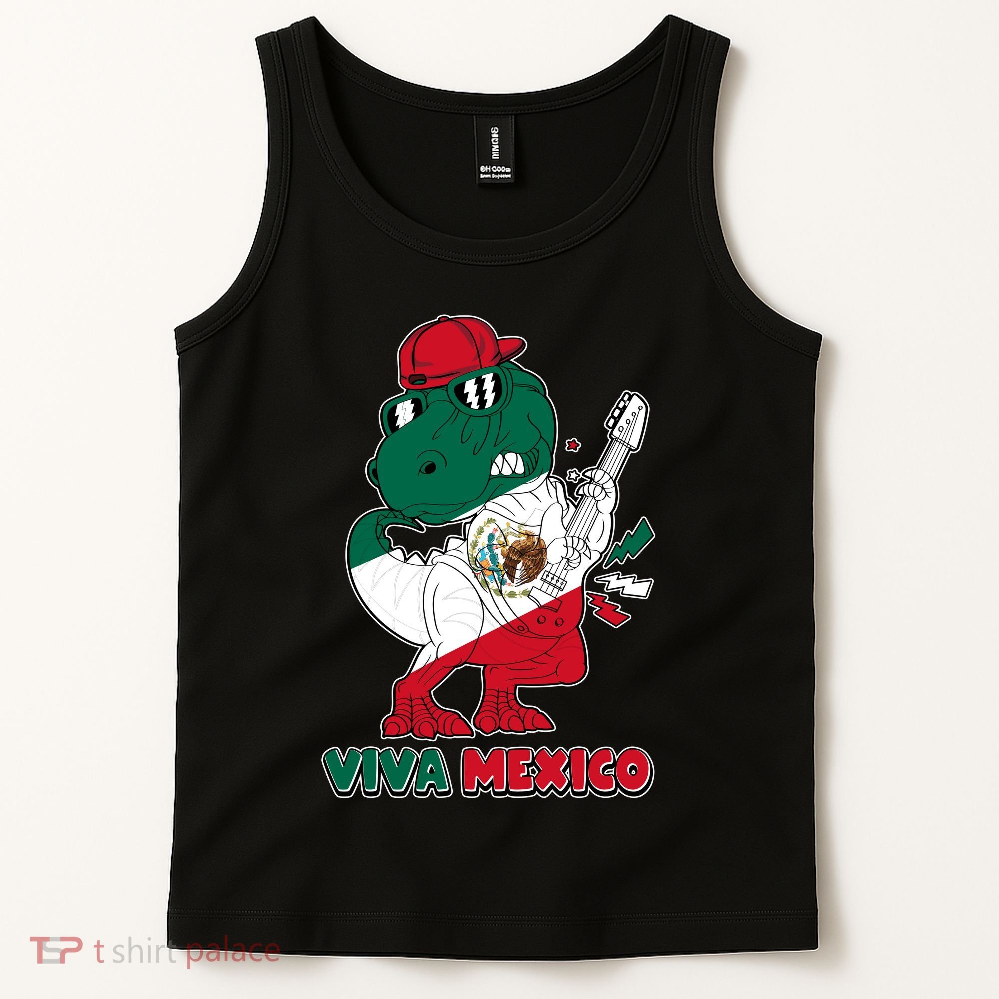 Funny Trex Dinosaur Viva Mexico Tank Top