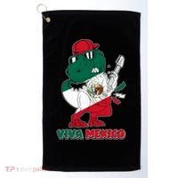 Funny Trex Dinosaur Viva Mexico Golf Towel thumb 0