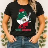 Funny Trex Dinosaur Viva Mexico Women's T-Shirt thumb 2