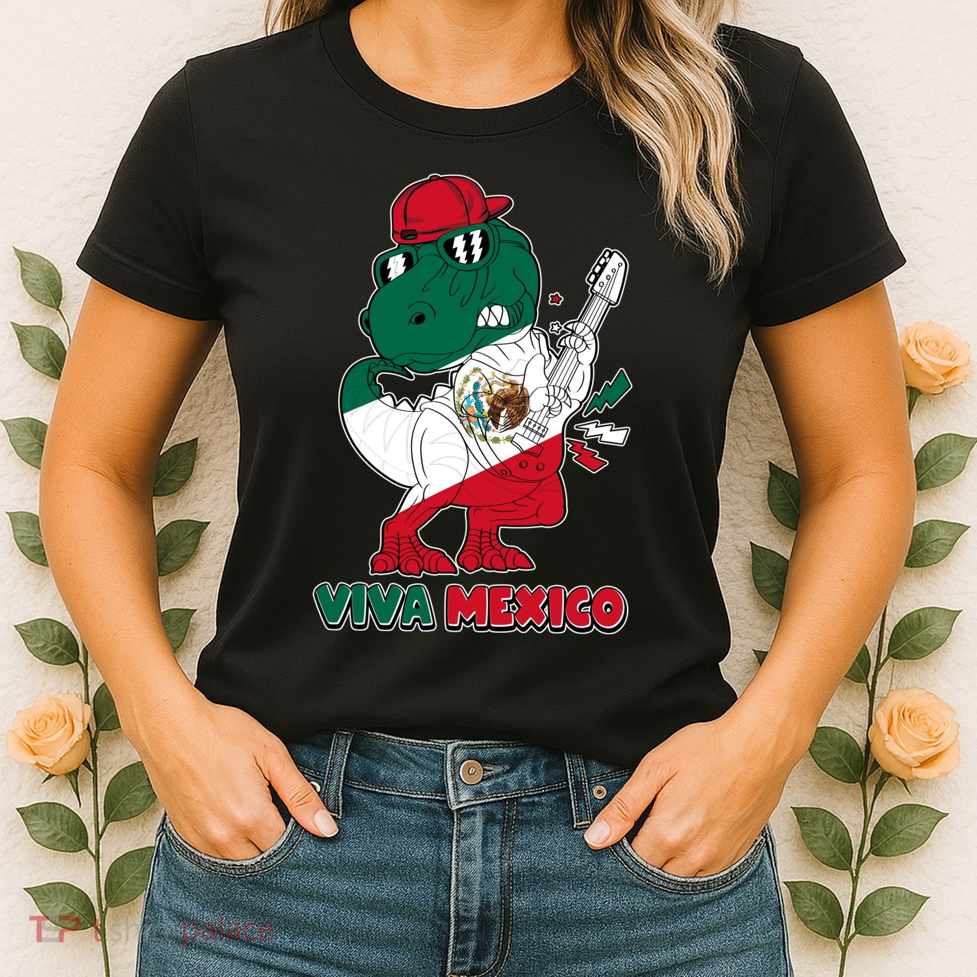 Funny Trex Dinosaur Viva Mexico Women's T-Shirt