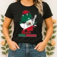 Funny Trex Dinosaur Viva Mexico Women's T-Shirt thumb 2