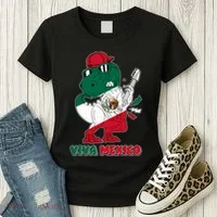 Funny Trex Dinosaur Viva Mexico Women's T-Shirt thumb 3