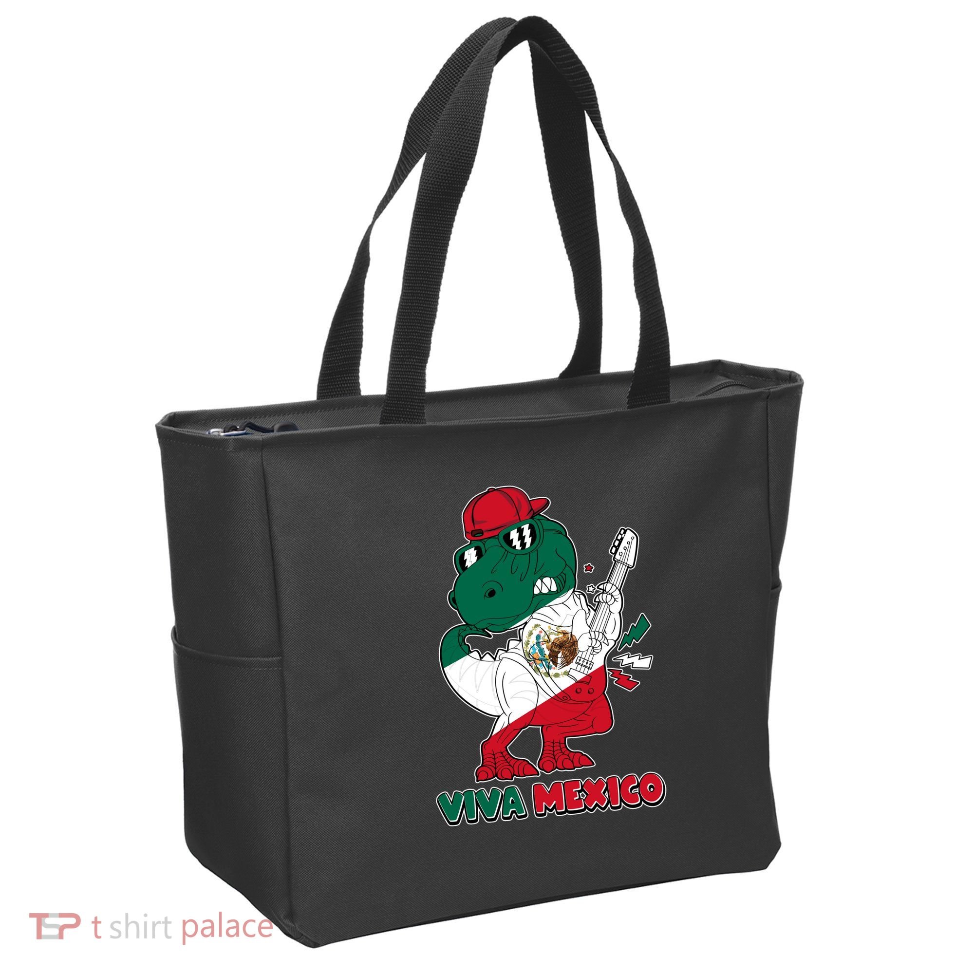 Funny Trex Dinosaur Viva Mexico Tote Bag
