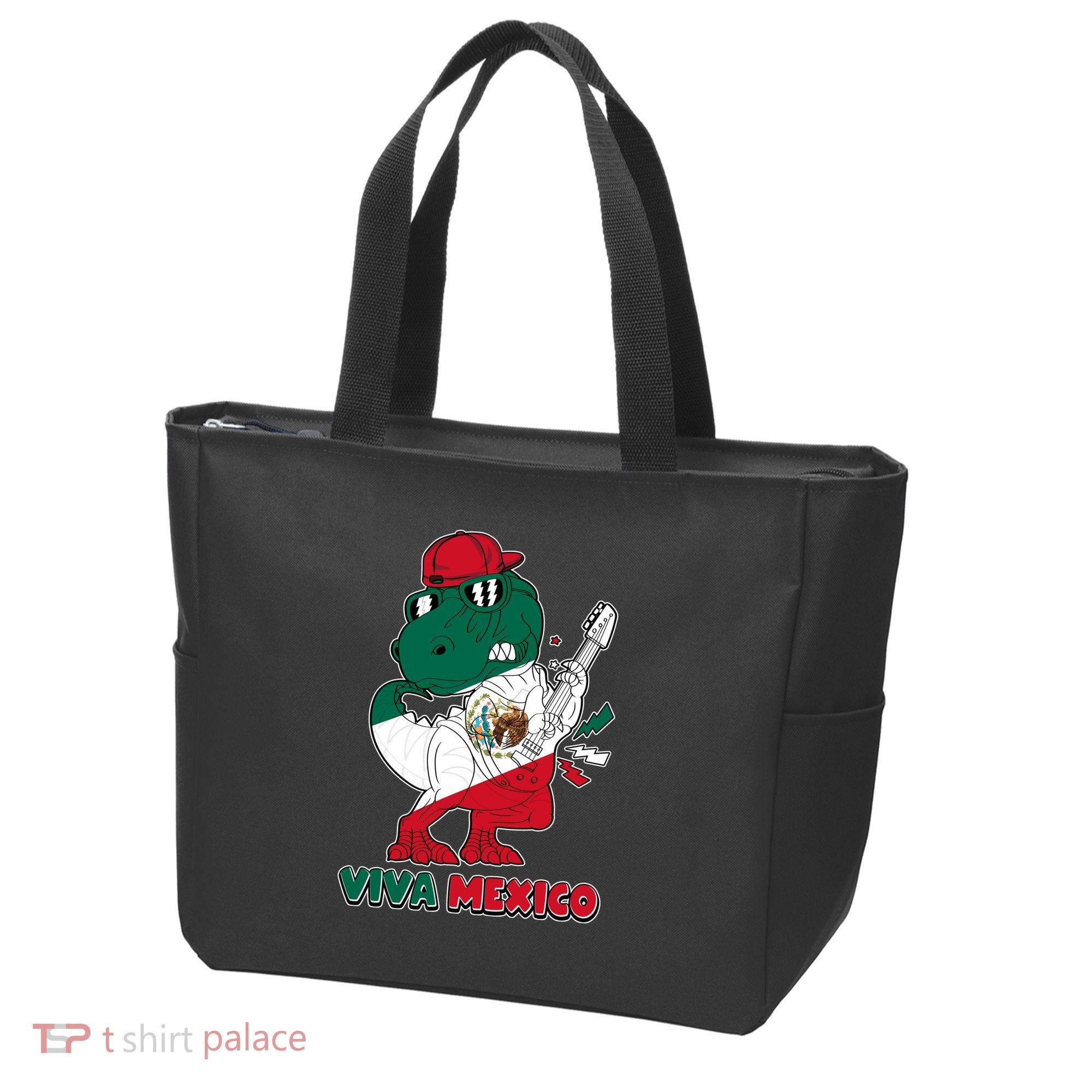 Funny Trex Dinosaur Viva Mexico Tote Bag