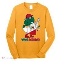 Funny Trex Dinosaur Viva Mexico Long Sleeve Shirt thumb 0