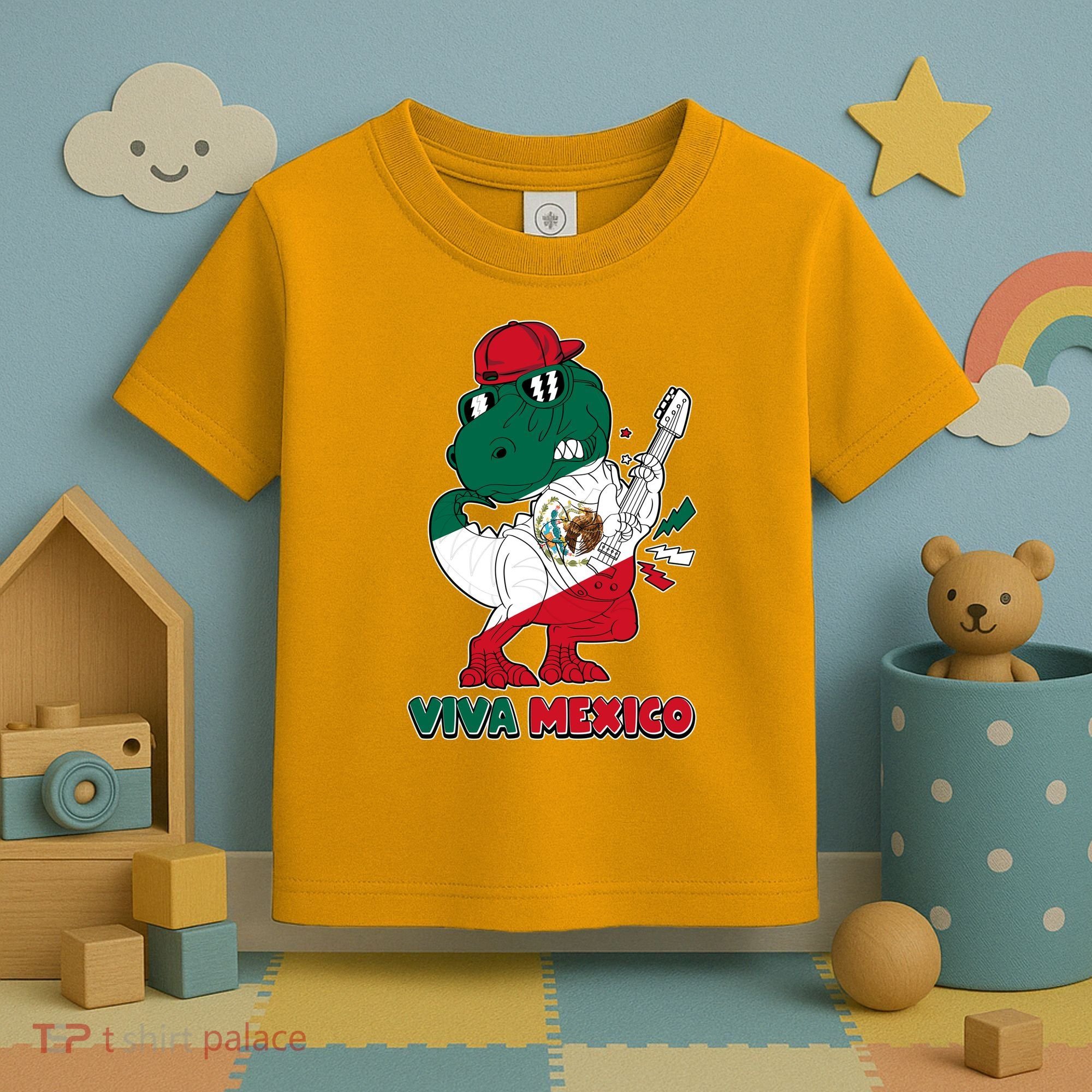 Funny Trex Dinosaur Viva Mexico Toddler T-Shirt