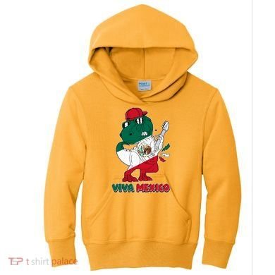 Funny Trex Dinosaur Viva Mexico Kids Hoodie