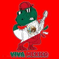 Funny Trex Dinosaur Viva Mexico Santa Hat thumb 1
