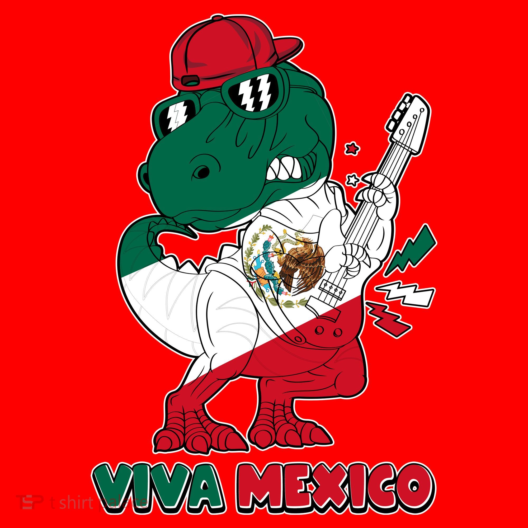 Funny Trex Dinosaur Viva Mexico Santa Hat