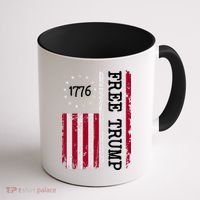 Free Trump Destressed 1776 Betsy Ross USA Flag Coffee Mug thumb 1
