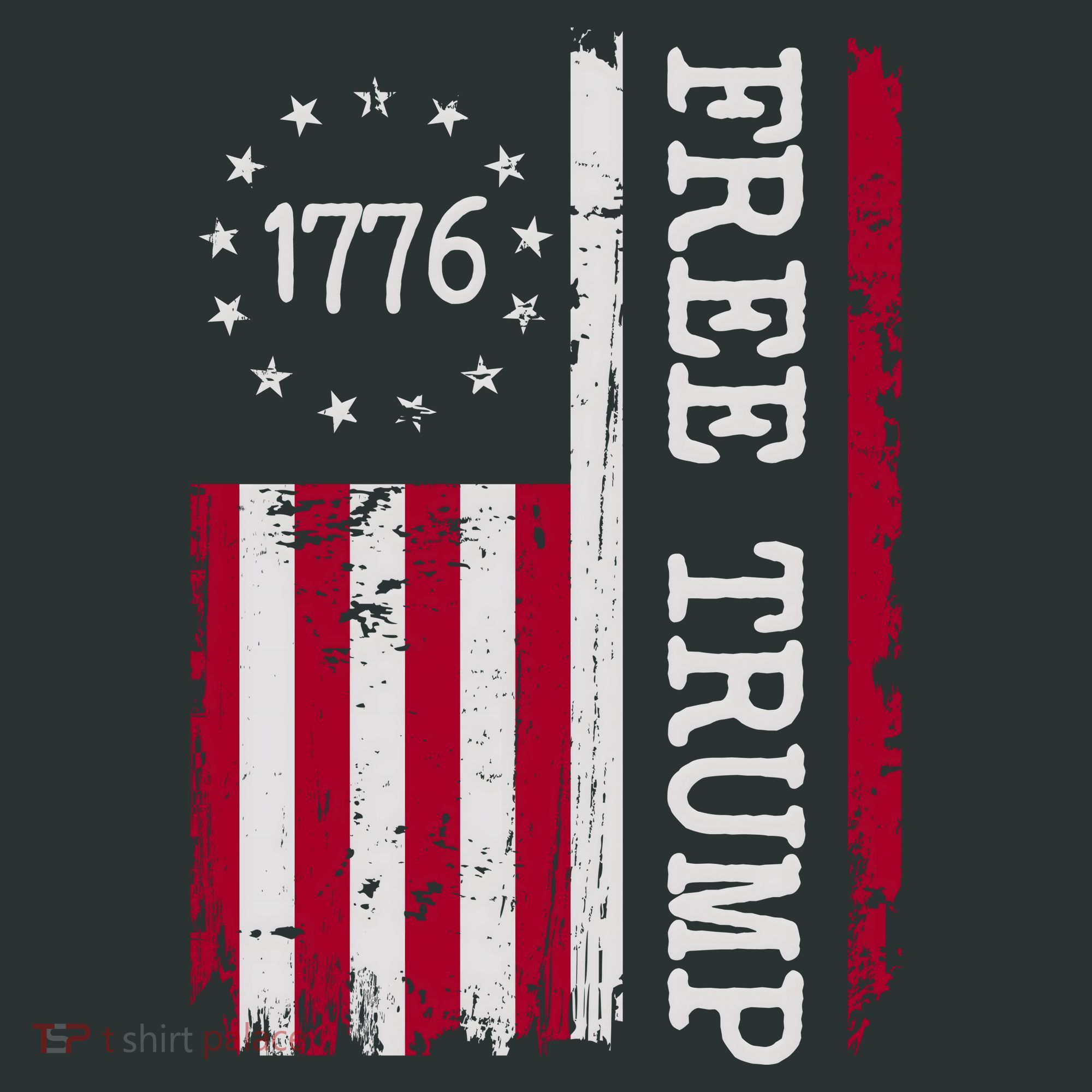 Free Trump Destressed 1776 Betsy Ross USA Flag Long Sleeve Shirt