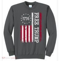 Free Trump Destressed 1776 Betsy Ross USA Flag Sweatshirt thumb 0