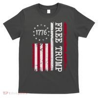 Free Trump Destressed 1776 Betsy Ross USA Flag T-Shirt thumb 0