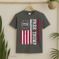 Free Trump Destressed 1776 Betsy Ross USA Flag T-Shirt thumb 2