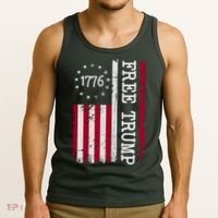 Free Trump Destressed 1776 Betsy Ross USA Flag Tank Top thumb 3