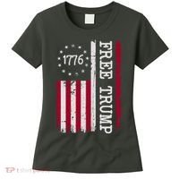 Free Trump Destressed 1776 Betsy Ross USA Flag Women's T-Shirt thumb 0
