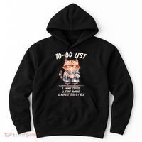 Funny To Do List Grumpy Coffee Cat Hoodie thumb 0
