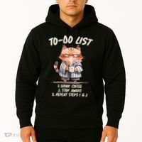 Funny To Do List Grumpy Coffee Cat Hoodie thumb 2