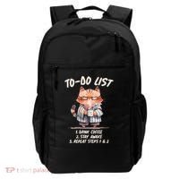 Funny To Do List Grumpy Coffee Cat Backpack thumb 0