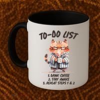 Funny To Do List Grumpy Coffee Cat Coffee Mug thumb 2