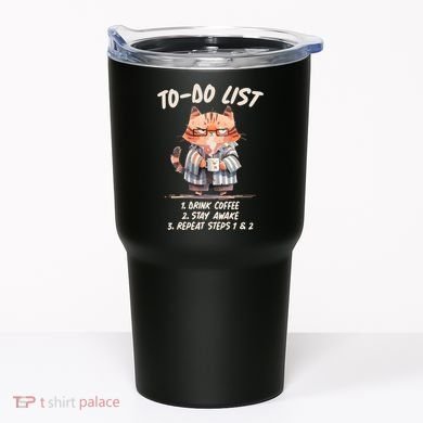 Funny To Do List Grumpy Coffee Cat Tumbler