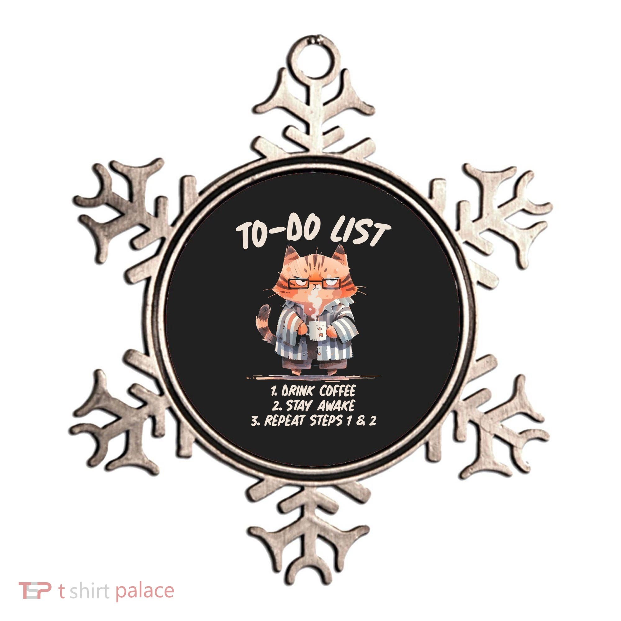 Funny To Do List Grumpy Coffee Cat Ornament