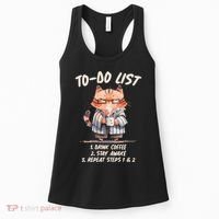 Funny To Do List Grumpy Coffee Cat Women's Tank Top thumb 0