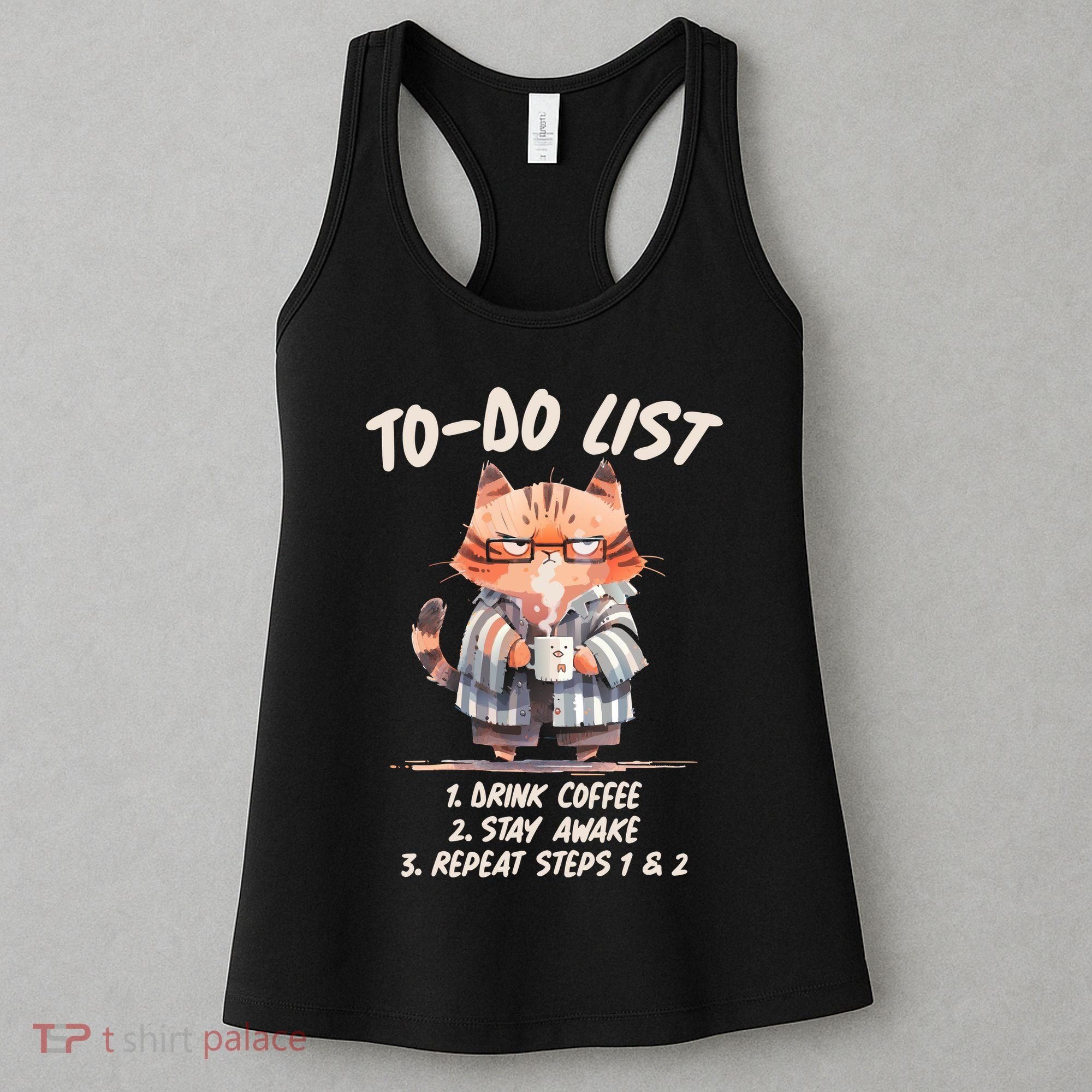 Funny To Do List Grumpy Coffee Cat Women's Tank Top