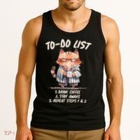 Funny To Do List Grumpy Coffee Cat Tank Top thumb 3