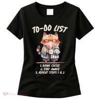 Funny To Do List Grumpy Coffee Cat Women's T-Shirt thumb 0