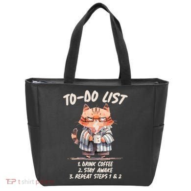 Funny To Do List Grumpy Coffee Cat Tote Bag